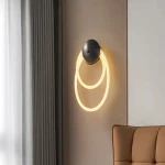 Modern Wall Lighting Unit, Black, Subtle Glow, Dimensions 37x27 cm