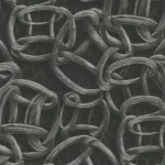 Italian Wallpaper Dark Gray Color Patterned Design, Size 10mx0.70m, Model RC18018