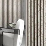 تكسيات جدارية خشبية، عرض 20 سم، سماكة 120 ملم، رمادي فاتح