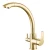 Chinese Three lines Kitchen Sink Mixer with Water Line  , Gold Color
