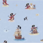 Youth and children Wall Covering, blue Color, Length 10m, Width 0.53m, Model 289602