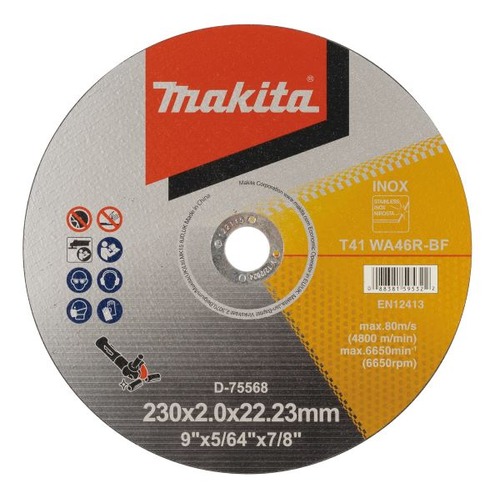 قرص قطع مركزي مضغوط 230×2×22 مم، خشونة WA46R | Makita من شركة المحترفون العرب