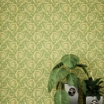 ورق جداري تصميم نقشات، مقاس 10 م×50 سم، لون اخضر