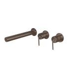 Hidden Wall Mounted Washbasin Tap 3 Holes Depth Size 4.85x1 cm, Metallic Black Color