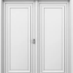 Wooden Double Door Premium, Size 220 × 235 cm, Wooden White Color, Thickness 6 cm, Model Number EX07