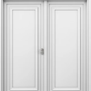 Wooden Double Door Premium 220×235 cm, White Color, Thickness 6 cm | EX07