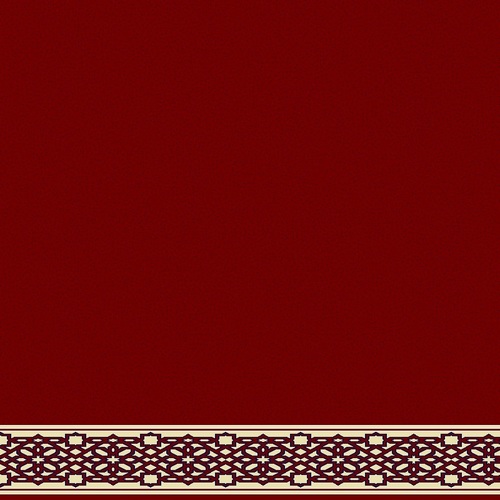 Mosque Carpet Red Color, Thread Length 12 mm, Islamic Ornament, Model Saja | 