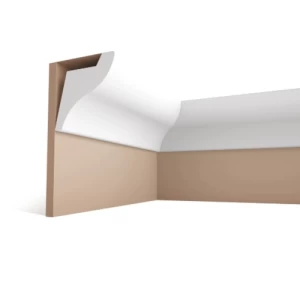 PU Foam Interior Decorative Cornices 244x3x5 cm White Color | Zakharef Company