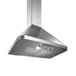 جهاز تهوية هرمي زاوية دائرية استانلس ستيل، عرض 90 سم، قوة شفط 640 م³، أزرار ضغط