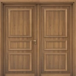 باب خشبي مزدوج للمداخل البريميوم، مقاس 220×235 سم، لون بني، سمك 6 سم، رقم الموديل EX05