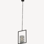 Shah Jahan Ceiling Light, Size 40 x 40 x 150 cm, Black | Clear Color