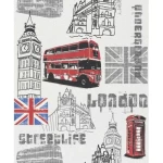 German wall Covering for youth and children, size 10 m x 0.53 m, gray and red color, model 781908 