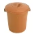HDPE Plastic Trash Bin with Lid, Size 40×40×60 cm, 55L Capacity, Brown Color, Model LRZPZ