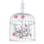 ثريا كريستال نيو كلاسيك، تصميم فاخر، طول 150 سم، عرض 60 سم، لون أبيض وزهري