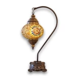 أباجورة ستيل شرقية تصميم كلاسيك، لون نحاسى، ارتفاع 47 سم، عرض 17 سم