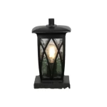 فانوس إضاءة خارجي جداري صغير، قياسات 16×26 سم، لون أسود