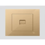 فيش تليفون مفرد دي 3 بيانو، لون ذهبي، RJ11، مقاس 7×7 سم