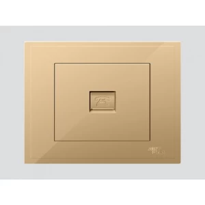 فيش تليفون مفرد دي 3 بيانو، 7×7 سم، لون ذهبي، RJ11 | Art DNA
