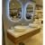 Ceramic Marble Top Hand Washbasin 140 cm, Dark Light Wood Color | Al Muhaidib Sanitary and Ceramic - Image 2