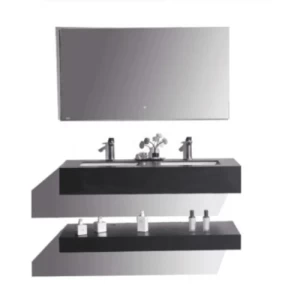 Artificial Marble Bathroom Sink Ceramic Two Basins 120 cm Black | Al Muhaidib Sanitary and Ceramic
