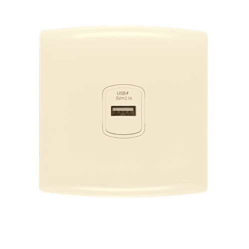 USB Charger Socket 1g 2.1 Amp 7x7 cm Beige Alfanar ALF | Al Fanar