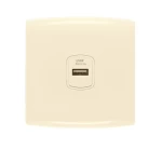 فيش شاحن USB مفرد 2.1 أمبير الفنار موديل ألف المقاس  7x7 اللون البيج