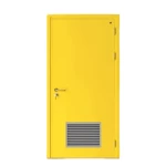 Fire door SFFECO Cold rolled steel   with Bottom Louver  Model SF/SD  Single Door leaf size 1950×900   mm  Color Yellow