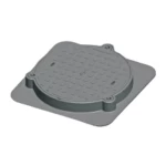 غطاء مانهول حديد زهر 600 مم، دائري الشكل اطار مربع  40 طن  لون رمادي | مصنع سعودي كاست