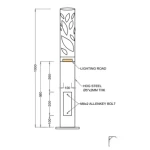 عمود اضاءة حدائق طول 1 متر، قاعدة التثبيت 200×200 مم