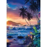 Mural image sea design, size 183×254 cm, blue color