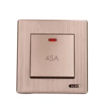 مفتاح مكيف، 45 أمبير، 220 فولت، مقاس 7 × 7 سم، لون رمادي مطفي