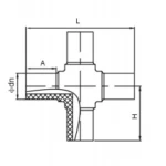 قسام رباعي بلاستيك HDPE قطر 560 مم، طول 875 مم، لون أسود | شركة الاتحاد للأنابيب