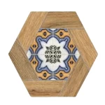 Veracruz Hexagonal Porcelain, Multicolored, Size 23×27 cm, Spanish