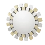 Circle Wall Mirrors Size 100x100x2 cm, Gold Color, Hans Design
