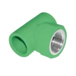 PPR Plastic Tee female Size 20 mmx 1/2 inch, Pressure 25 bar, Green Color | ASK