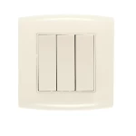 مفتاح كهرباء عريض ثلاثى دركسيون 10 امبير  ألف الفنار مقاس 7×7 سم اللون بيج 