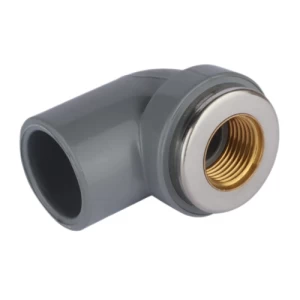كوع CPVC جدول 80 زاوية 90° (SLIP X FPT) بسن نحاس داخلي 3P Pipe مقاس 1/2 × 1/2 انش رمادي فاتح | مصنع الخليجية للصناعات البلاستيكية