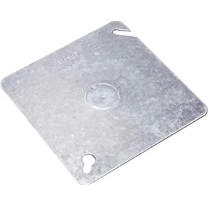 Square Electrical Cover Galvanized Steel Size 4 inch, Hole Size 3/4 inch | Alrouf for electrical accessories manufacturer