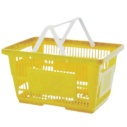 سلة تسوق بلاستيك HDPE مقاس 17×44×64 سم لون أصفر فاتح | مصنع الفريدي للصناعات البلاستيكية