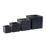 Pot made of Fiberglass, size 40×40×40 cm, Square Shape, Black