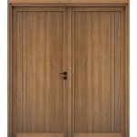 باب مزدوج خشب كلاسيكي بتصميم فاخر، لون بني، مقاس 220 × 235 سم، موديل BM02