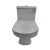 Floor Mounted Ceramic Toilet PP cover, Dimension 25 cm, White