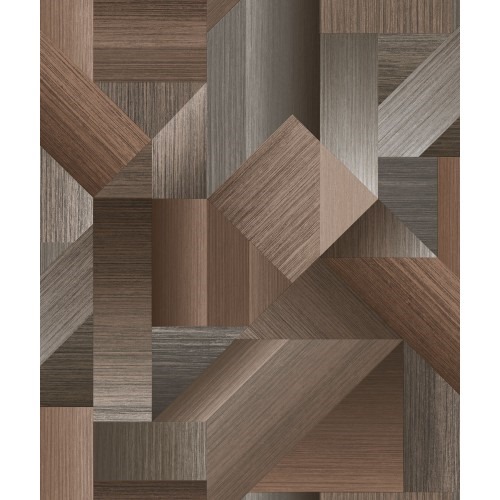 Geometric Wallpaper Brown 10 m x 0.53 m, Model G56625 | Balbaid Decor Company
