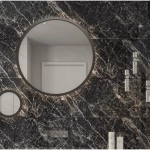 Black Rectangular Marble Ceramic Wall Tiles, Glossy Surface, 30x60 cm, Thickness 9 mm | Saudi Ceramics