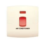 مفتاح كهرباء مزدوج ثنائي القطب مع مؤشر ليد 45 امبير ألف كلاسيك الفنار مقاس 7×7 سم اللون بيج 