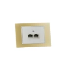 فيش مزدوج تليفون بي3، لون ذهبي، مقاس 7 × 14 سم