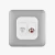 RJ11 6P6C + Angular Sattelite Socket, Light Silver Color, 7x7cm | Spectra 