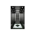Indoor High-Speed Building Elevator, 800 KG Load, 10 Persons Capacity, 3 m/s Speed, Black Titanium Mirror Stainless Steel Wall with PVC Flooring
