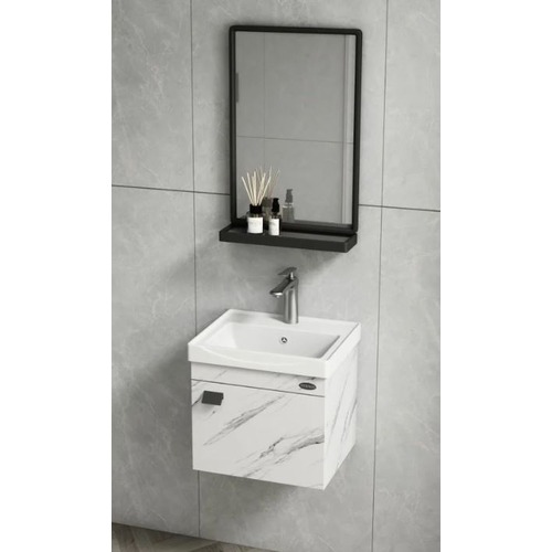 مغسلة ديكور خشب PVC مقاس 43×36 سم، لون ابيض | البيت الانيق للادوات الصحية
