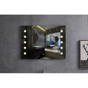 مرايا مضيئة مقاس 80×60 سم، إضاءة LED بيضاء/صفراء | شركة السقاف Dolphy